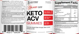 Label for Blast Off Keto ACV Gummies