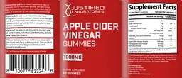 Label for Apple Cider Vinegar Gummies 1000 mg