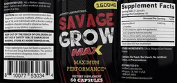 Label for Savage Grow Max
