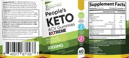 Label for People's Keto ACV Gummies Extreme