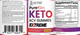 Label for Pure Slim Keto ACV Gummies Extreme