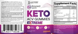 Label for Ripped Results Keto ACV Gummies Extreme