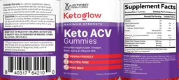 Label for Ketoglow Keto ACV Gummies