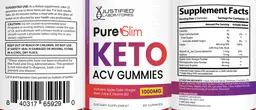 Label for Pure Slim Keto ACV Gummies
