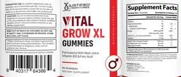 Label for Vital Grow XL Gummies