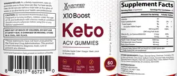 Label for X10 Boost Keto ACV Gummies
