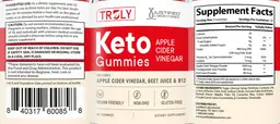 Label for Truly Keto Gummies