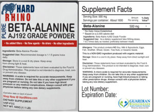 Pure Beta-Alanine AJ192 Grade Powder