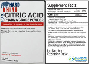 Pure Citric Acid Pharma Grade Powder