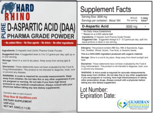 Pure D-Aspartic Acid (DAA) Phara Grade P