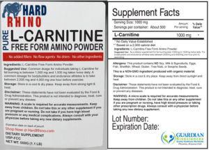 Pure L-Carnitine Free Form Amino Powder