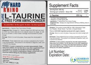 Pure L-Taurine Free Form Amino Powder