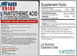 Pure Pantothenic Acid Vitamin B5 Powder 