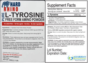 Pure L-Tyrosine Free Form Amino Powder