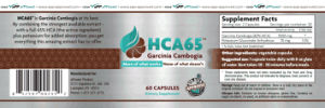 Label for HCA65 Garcinia Cambogia