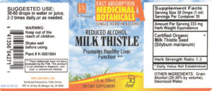 Reduced Alcohol Milk Thistle