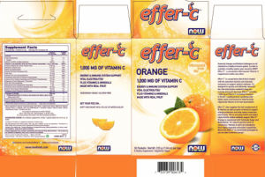 Label for Effer-C Orange Effervescent Drink Mix