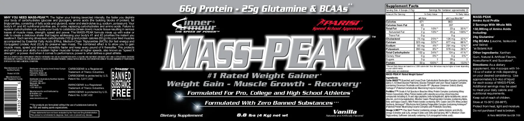 Label for Mass-Peak Vanilla