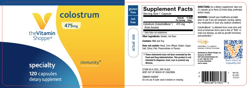 Label for Colostrum 475 mg