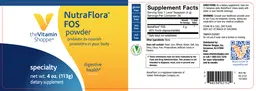 Label for NutraFlora FOS Powder