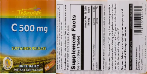 Label for C 500 mg