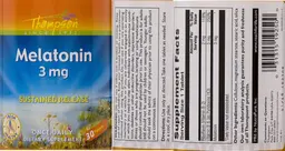 Label for Melatonin 3 mg