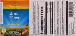 Label for Zinc 50 mg