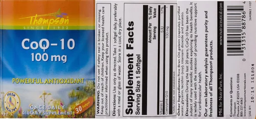 Label for CoQ-10 100 mg
