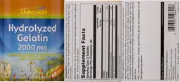 Label for Hydrolyzed Gelatin 2000 mg