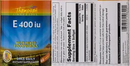 Label for E 400 IU