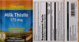 Label for Milk Thistle 175 mg