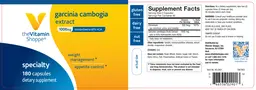 Label for Garcinia Cambogia Extract 1000 mg