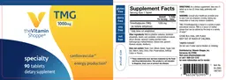 Label for TMG 1000 mg