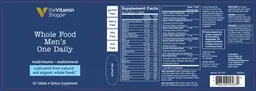 Label for Whole Food Men's One Daily