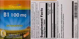Label for B1 100 mg