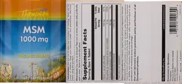 Label for MSM 1000 mg