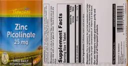 Label for Zinc Picolinate 25 mg