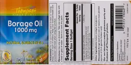 Label for Borage Oil 1000 mg