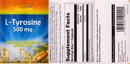 Label for L-Tyrosine 500 mg