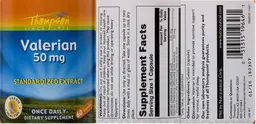 Label for Valerian 50 mg