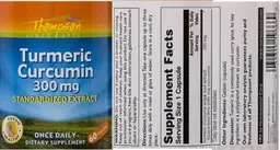 Label for Turmeric Curcumin 300 mg