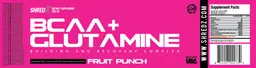 Label for BCAA + Glutamine Fruit Punch