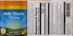 Label for Milk Thistle 175 mg