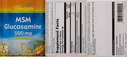 Label for MSM Glucosamine 500 mg