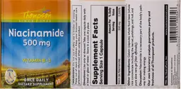 Label for Niacinamide 500 mg