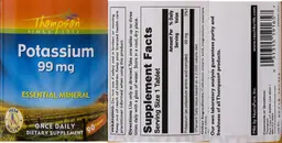 Label for Potassium 99 mg