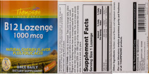 B12 Lozenge 1000 mg Natural Cherry Flavor