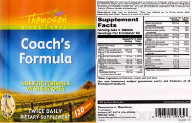 Label for Coach's Formula