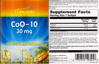 Label for CoQ-10 30 mg