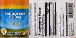 Label for Fenugreek 620 mg